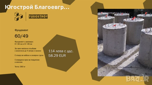 Фундамент за леки метални стълбове