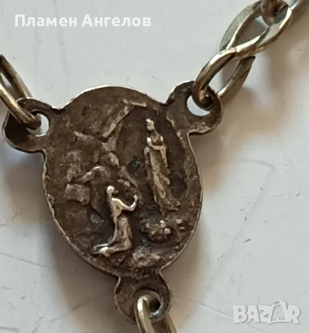 Автентичен френски Арт Деко Розарий/Броеница - Ръчно дялан седеф 1920-1940г., снимка 7 - Антикварни и старинни предмети - 55933242