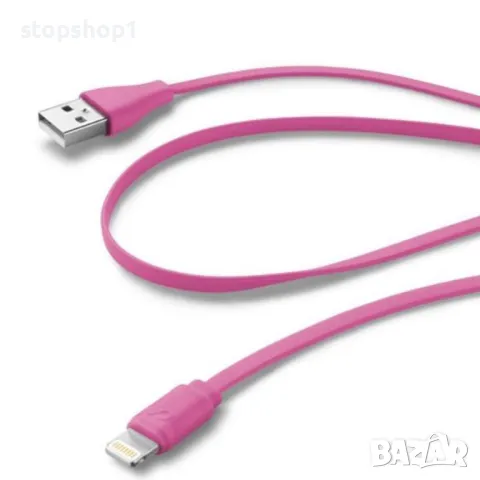Кабел iPhone USB-A мъжки/Lightning мъжки 2.0 1m CELLULARLINE USBDATACFLMFIIPH5P розов