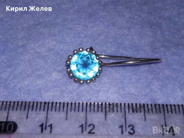 ПРЕКРАСНА ФИНА МАЙСТОРСКА СКЪПОЦЕННА СРЕБЪРНА ОБЕЦА СРЕБРО 925 с ЮВЕЛИРНО ФАСЕТИРАН СИН ЦИРКОН 38689, снимка 2 - Обеци - 41741409