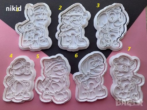 Пес патрул Paw patrol цял ръст пластмасов резец форма фондан тесто бисквитки