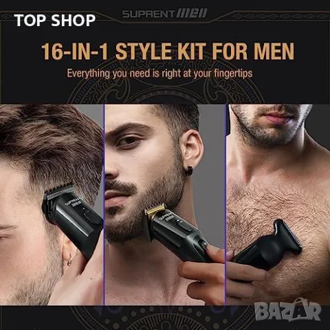 Нова Електрическа Самобръсначка и Тример SUPRENT – Водоустойчив Комплект за мъж, снимка 6 - Електрически самобръсначки - 49427417