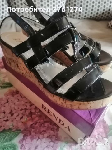 Дамски черни сандали на платформа, снимка 4 - Сандали - 39803244