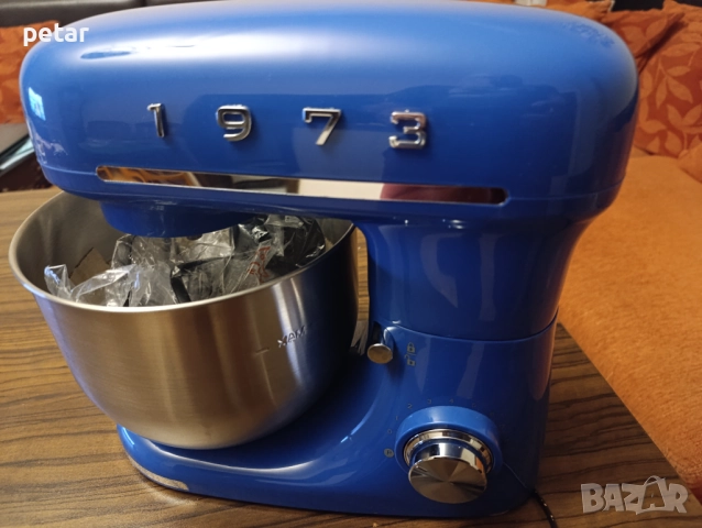 SilverCrest SKML 600 BA1 600W Ретро Син Кухненски робот, снимка 5 - Миксери - 52776893