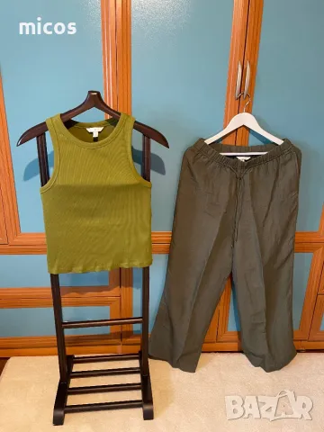 45лв до 30.10!H&M,уникален сет в зелена гама,чисто нови, снимка 5 - Панталони - 47950426