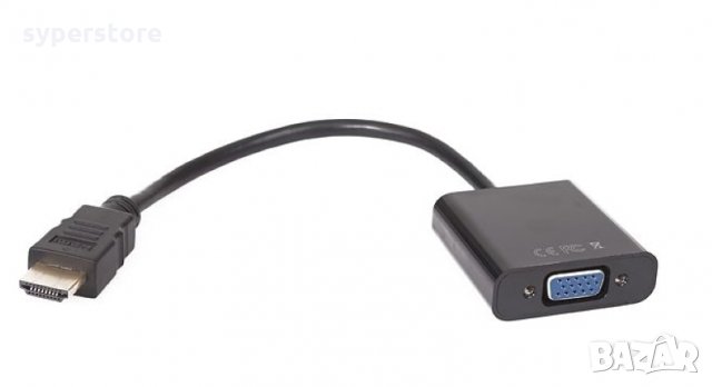 Преходник Адаптер от HDMI Мъжки към VGA Женски 0.15m VCom SS001234 Adapter HDMI M/VGA F, снимка 3 - Кабели и адаптери - 33986859