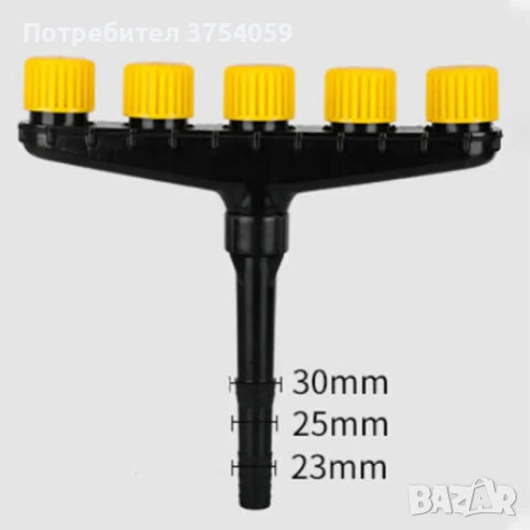Разпръсквач за маркуч с 5 дюзи – равномерно поливане и универсално почистване, снимка 9 - Градинска техника - 53076669
