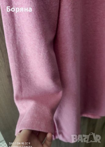НАМАЛЕНА - Trendyol нова розова блуза с поло яка тип туника , снимка 6 - Блузи с дълъг ръкав и пуловери - 41104352