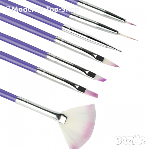 Четки комплект от 7 бр за Арт маникюр, снимка 2 - Продукти за маникюр - 36293224