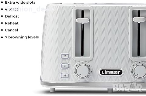 Нов Тостер за 4 филийки Функции за размразяване 7 степени на изпичане Дом Кухня, снимка 2 - Други - 42428633