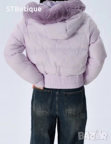 🧥 Дамско елегантно зимно яке с плюшена качулка – STBoutique ❄️ , снимка 10 - Якета - 52207471
