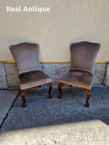Страхотен чифт английска английски столове , снимка 2 - Антикварни и старинни предмети - 47881659
