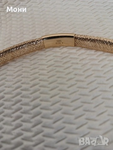 Златно Колие Тип Ластик Италиански Модел , снимка 2 - Колиета, медальони, синджири - 53119323