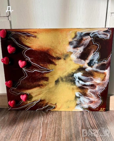 Ръчно изработена картина от епоксидна смола - 40/50см