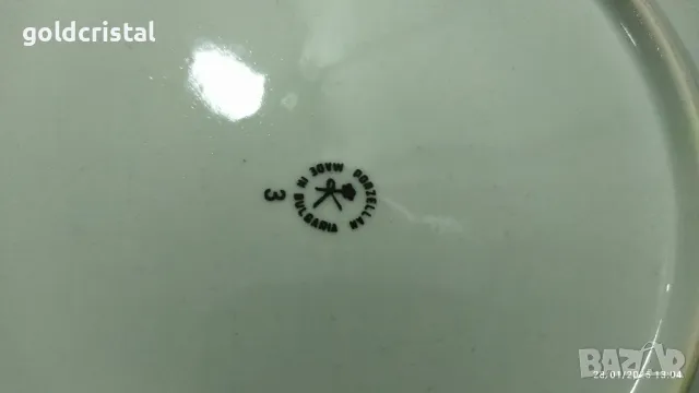 стар български порцелан плато кръгло, снимка 4 - Антикварни и старинни предмети - 48869933