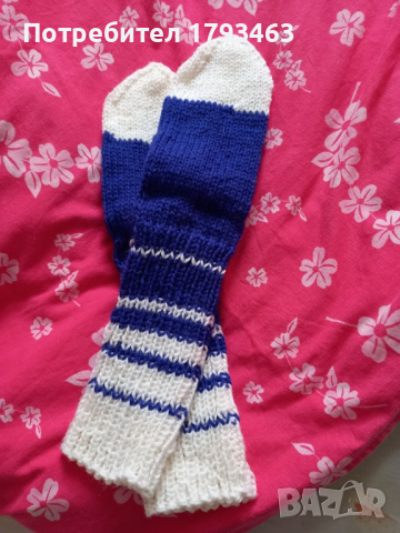 Ръчно плетени дамски чорапи размер 38, снимка 2 - Дамски чорапи - 44530903