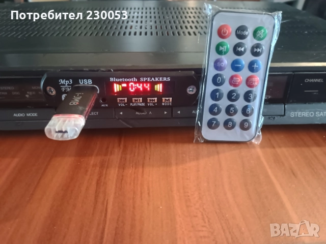 Усилвател 2х60W c Bluetooth, radio, usb, aux, micro sd и дистанционно , снимка 2 - Ресийвъри, усилватели, смесителни пултове - 52442679