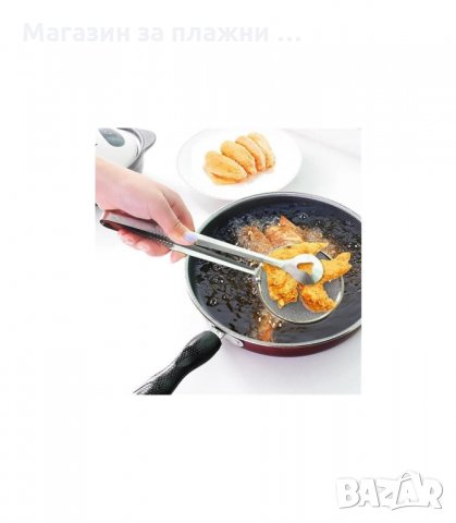 МЕТАЛНА ЩИПКА С ЦЕДКА ЗА ПЪРЖЕНЕ И ОТЦЕЖДАНЕ 2В1 - код 1811