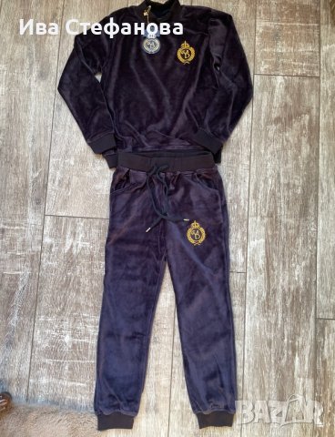 Спортно елегантен нов сет комплект от две части анцунг плюш кадифе плюшен детски костюм 11 12 години, снимка 2 - Детски комплекти - 42677741