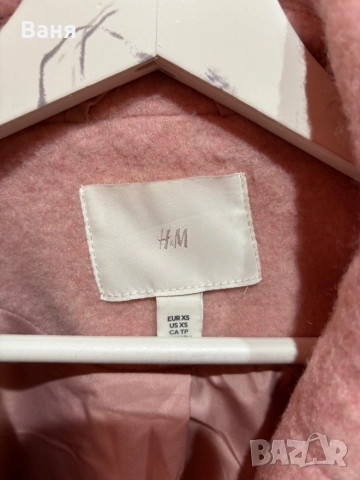 Розово палто hm, снимка 3 - Палта, манта - 52907683