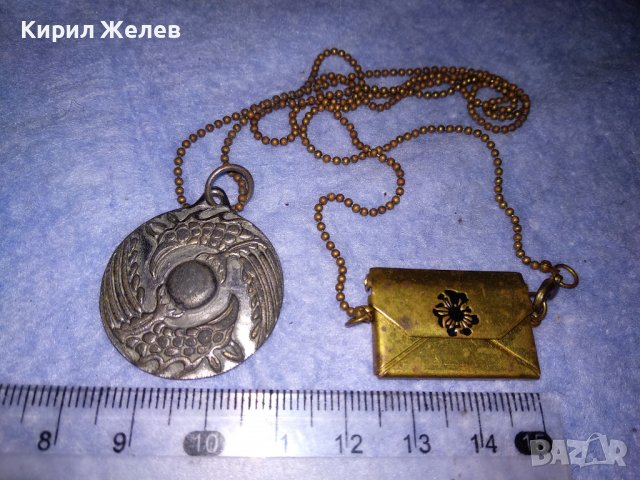 СТАРО МАЙСТОРСКО УКРАШЕНИЕ МЕДАЛЬОН МАЙСЕН ГЕРМАНИЯ с МАРКИРОВКА и РЕТРО МИНИ ЧАНТИЧКА УНИКАТ 37057, снимка 2 - Антикварни и старинни предмети - 39941501