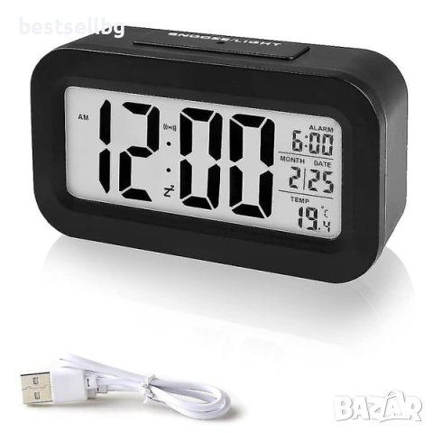 Електронен настолен часовник постоянно светещ на ток дигитален аларма, снимка 10 - Други - 42191230