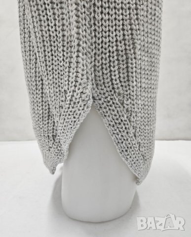 Сив дамски пуловер едро плетиво Natalee, снимка 4 - Блузи с дълъг ръкав и пуловери - 44208065
