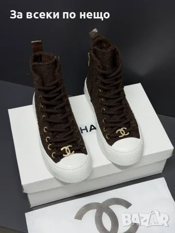 Chanel Дамски Боти Тип Спортно-Елегантни Кецове Шанел - Различни Цветове Код E179, снимка 2 - Дамски боти - 55948206