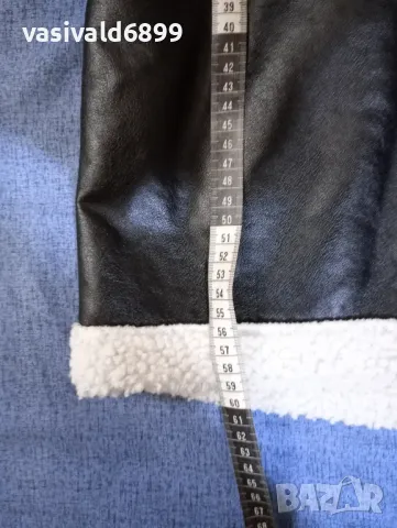 Черно дамско кожено яке , снимка 6 - Якета - 48637475