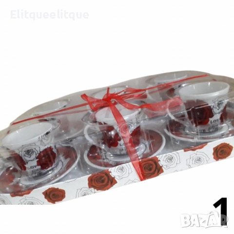 Керамичен сервиз за кафе/чай – Комплект от 12 броя, снимка 2 - Сервизи - 52333539