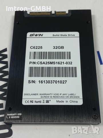 ТВЪРД ДИСК SSD (C6225 ) BIWIN 32GB CSA25MS1621-032, снимка 2 - Твърди дискове - 44472002