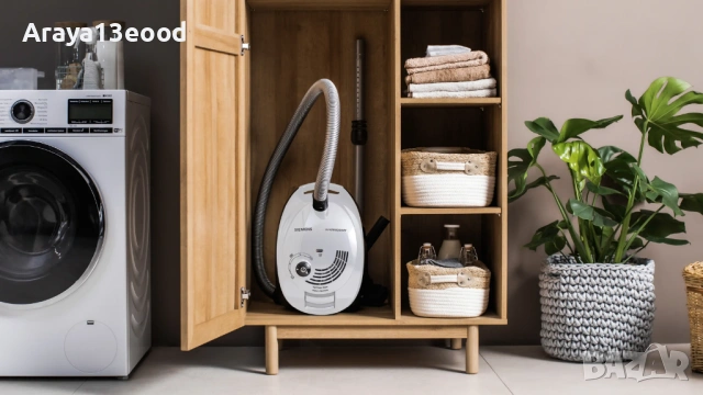 Прахосмукачка с торбичка Siemens Synchropower VS06WH1T, 850 W, бяла, снимка 7 - Прахосмукачки - 53856014