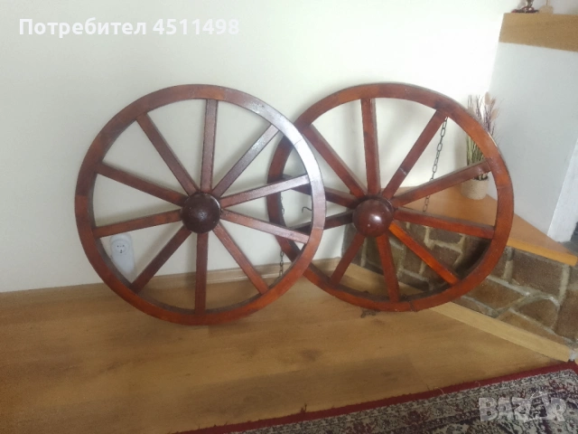 Винтидж на колела за каруца, снимка 2 - Декорация за дома - 53698474