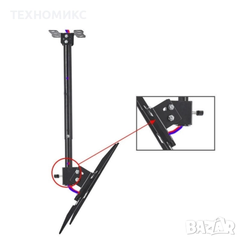 Стойка за телевизор Golxmse, Таванна, 26-60 инча, регулируема ротация,, снимка 10 - Стойки, 3D очила, аксесоари - 51878222