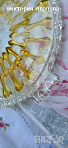 Поднос от кристално стъкло , снимка 2 - Антикварни и старинни предмети - 51425826