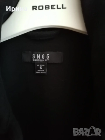 Мъжка черна дебела риза- яке SMOG, S/м размер, снимка 4 - Ризи - 53351420