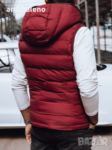 Ликвидация! Мъжка ватирана жилетка с качулка, 3цвята , снимка 4 - Суичъри - 47586150