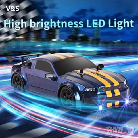 КОЛА С ДИСТАНЦИОННО УПРАВЛЕНИЕ IBLIVER, GT RC DRIFT CAR, МАЩАБ 1:14 С LED СВЕТЛИНИ, 4WD, снимка 4 - Коли, камиони, мотори, писти - 49082998