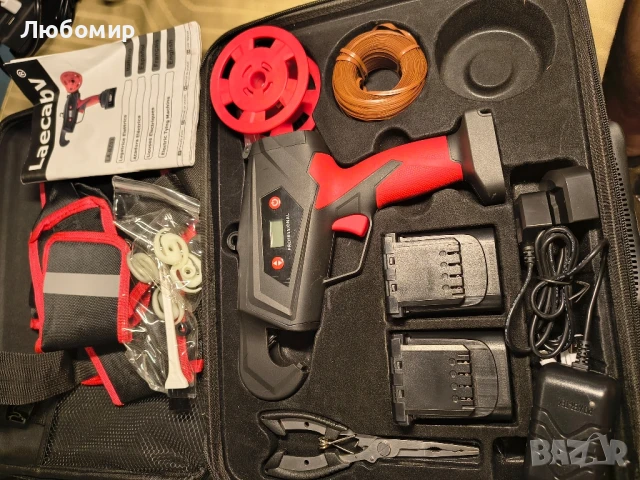 Машина за връзване на лозя Laecabv с батерии, 6 нива на опаковане, електрическа машина за връзван , снимка 4 - Други инструменти - 51379236