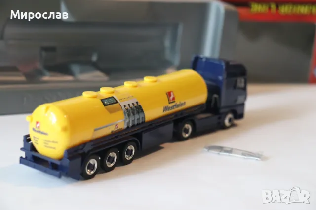 SCHUCO H0 1/87 MAN TGA ВЛЕКАЧ ЦИСТЕРНА КАМИОН МОДЕЛ КОЛИЧКА, снимка 7 - Колекции - 50323687