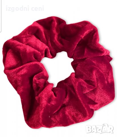 Скрънчи за коса , плюш, червено, снимка 1