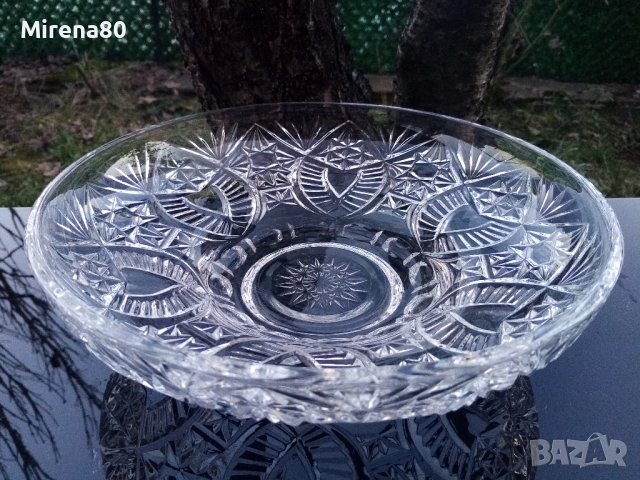 Голяма кристална фруктиера, снимка 2 - Чинии - 53739741