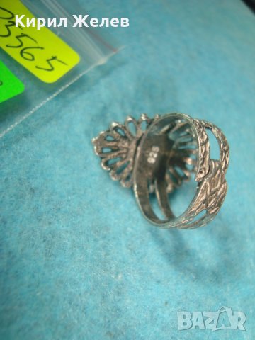 УНИКАЛЕН МАЙСТОРСКИ СРЕБЪРЕН СКЪПОЦЕНЕН АРТ ДЕКО ПРЪСТЕН СРЕБРО 925 АНГЛИЯ с БЯЛ ИВИЧЕСТ АХАТ 25565, снимка 14 - Пръстени - 35744441