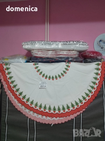  Коледни кръгли покривки за маса, снимка 5 - Покривки за маси - 52474696