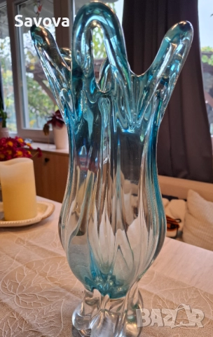 Кристална ваза Бохемия, снимка 2 - Вази - 52376406