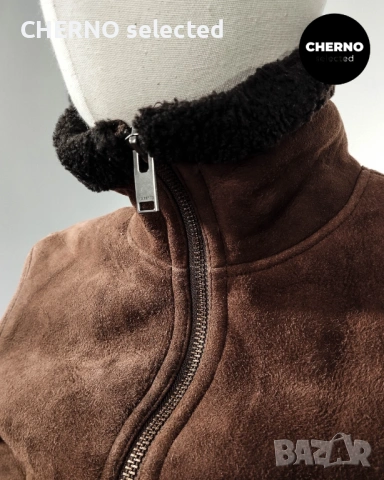 Мъжко бомбър яке от естествена кожа SELECTED HOMME NORTON Lamb Shearling Bomber Jacket – L•M - НОВО, снимка 16 - Якета - 53685679