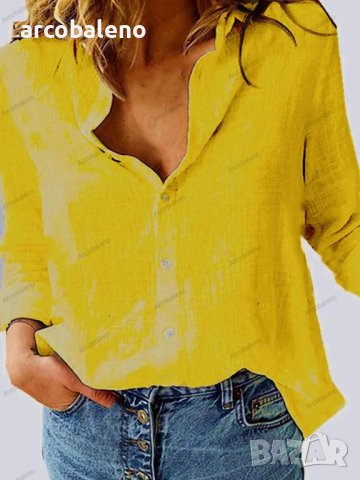 Стилна дамска пролетно-лятна риза за свободното време, 15цвята , снимка 13 - Ризи - 42038857