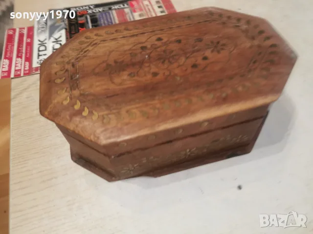 РЪЧНО ИЗРАБОТЕНА ДЪРВЕНА КУТИЯ СЪС ЗЛАТНИ ИНКРУСТАЦИИ 3108261850L4, снимка 18 - Антикварни и старинни предмети - 55890472