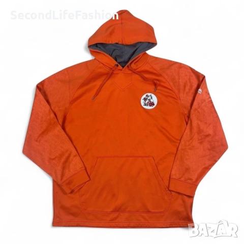 Суитшърт Majestic Rough Necks с качулка, оранжев, мъжки размер XL