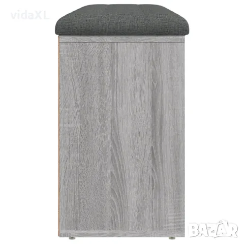 vidaXL Пейка за обувки, сив сонома, 102x32x50 см, инженерно дърво, снимка 6 - Маси - 56148112